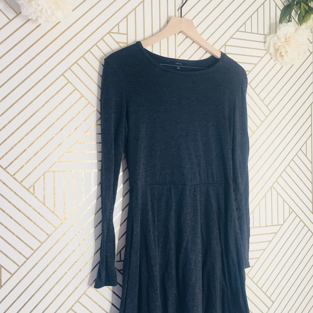 Forever 21 | Long Sleeve Gray Skater Dress - Picture 2 of 6